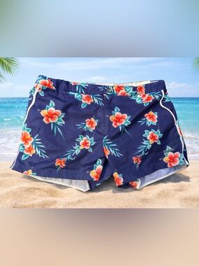 Parke & Ronen Navy Floral Swim Shorts 32